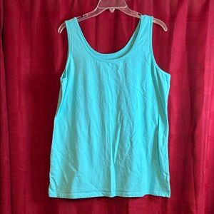Vibrant Turquoise Sleeveless Top, 22” pit to pit